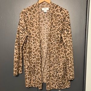 Nordstrom cashmere leopard print size large cardigan